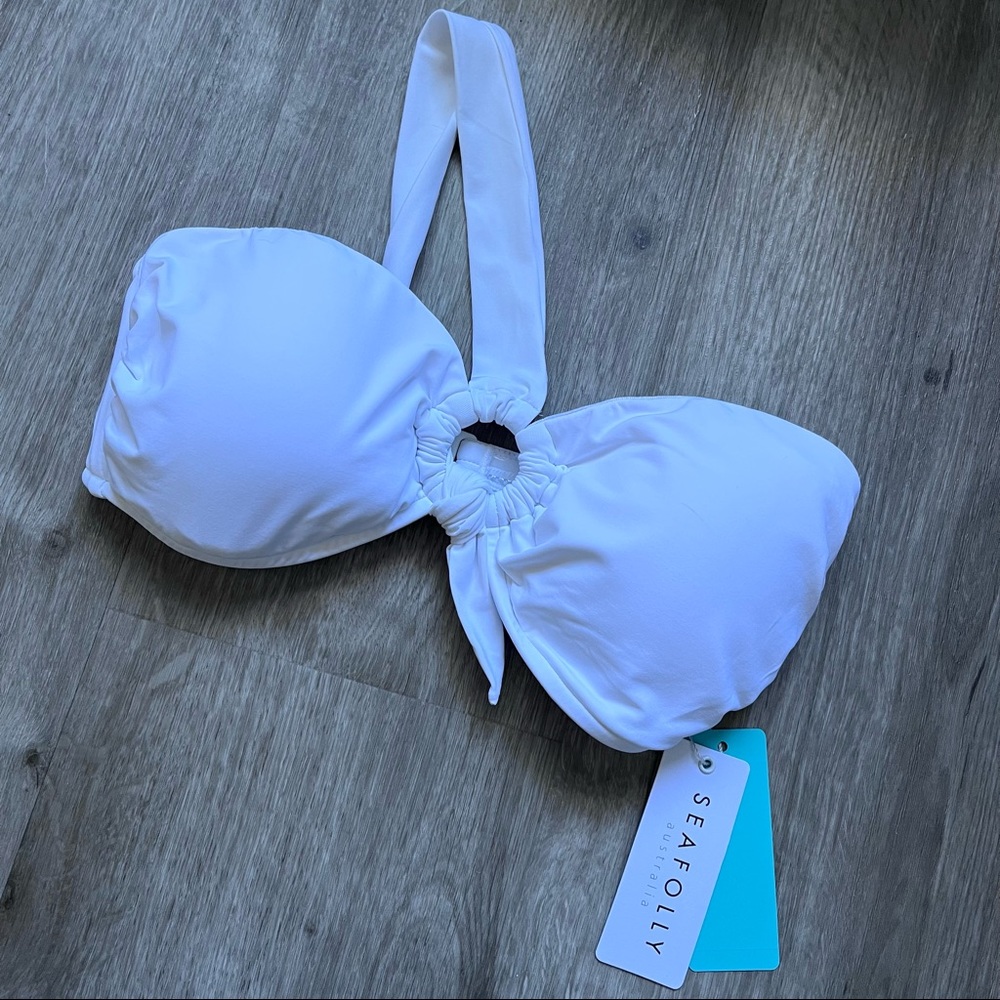 Seafolly• Active Ring Front Bralette Bikini Top White - Picture 3 of 11